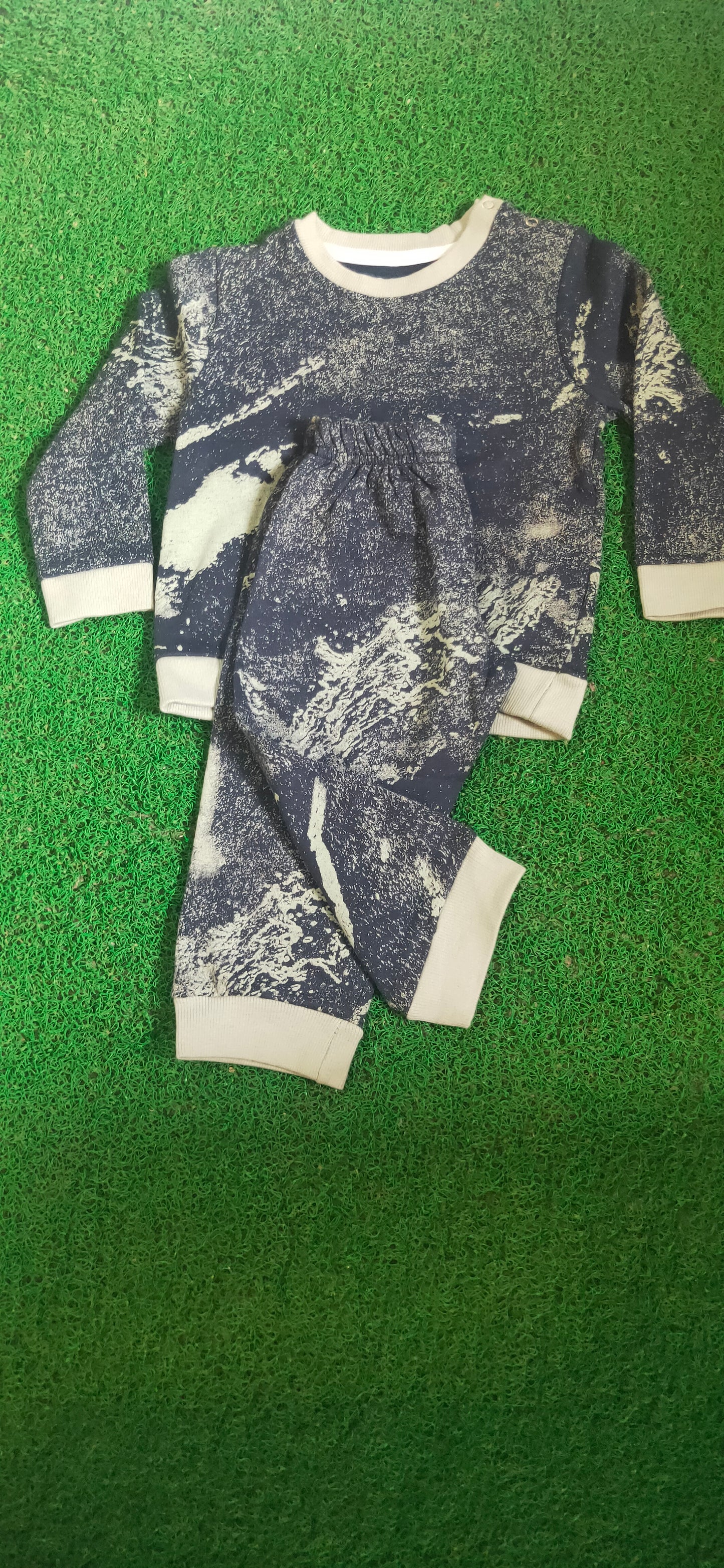 Navy-Baby LoopKnit Pajama sets