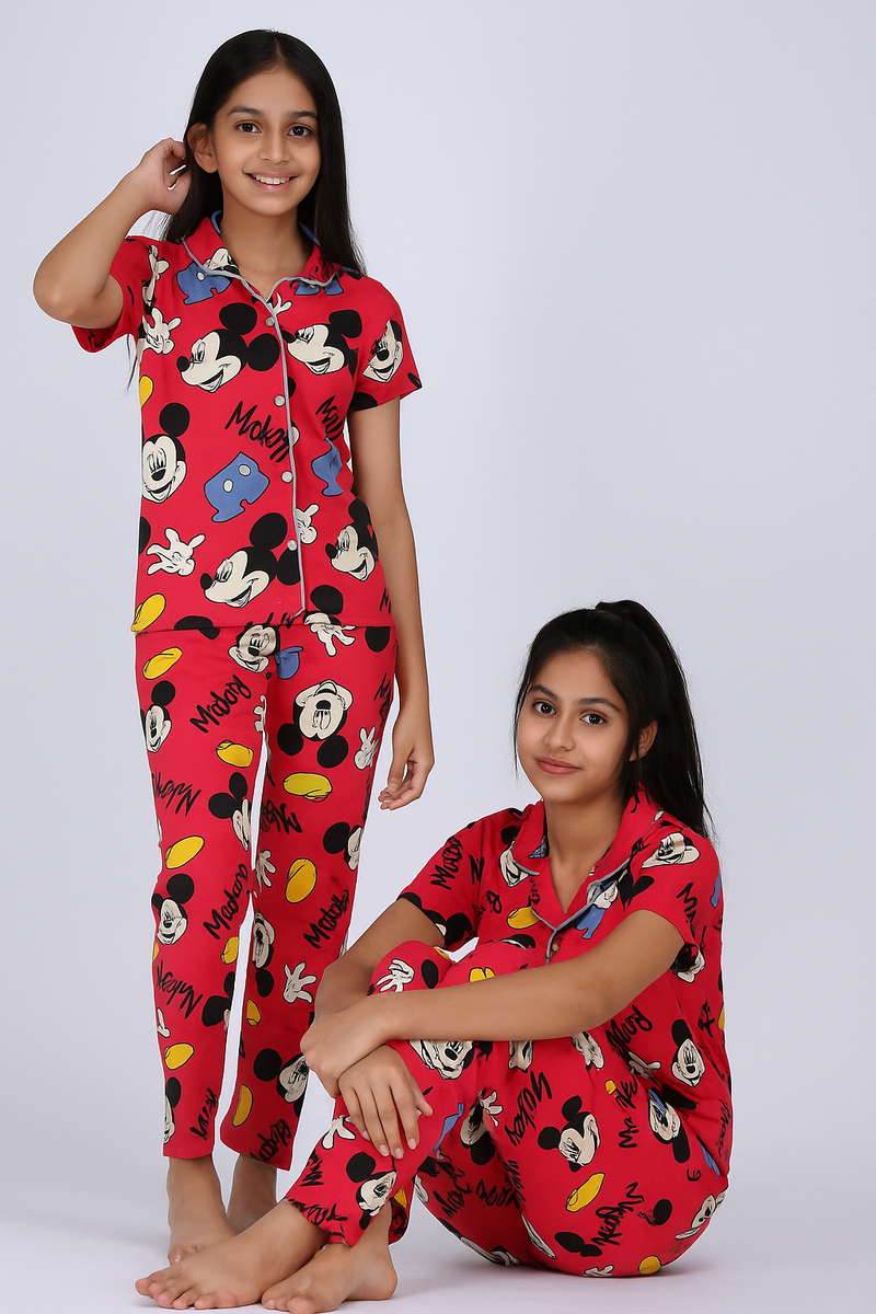 TEENAGE GIRLS COLLAR NIGHT SUITS INC:01