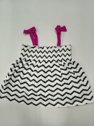 White with black -sleeveless Top