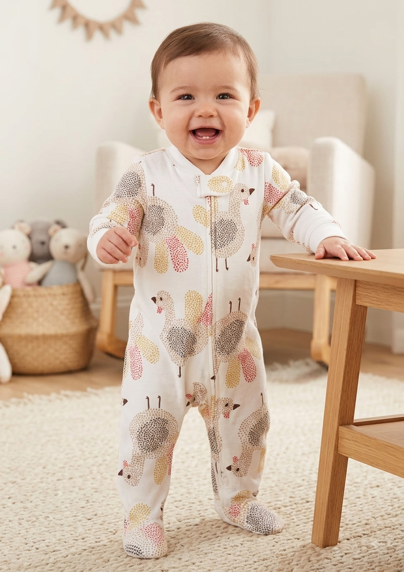 white dot colour birds with shoe Baby high quality jumpsuit