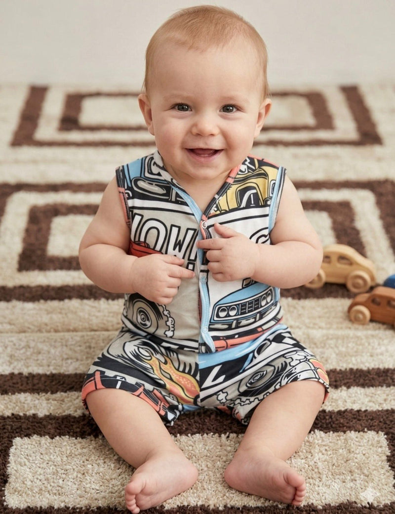 Race car 🏎️- Sleeveless Jabla shorts set