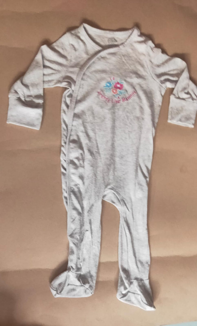 Grey  mommy sweet heart Baby high quality jumpsuit
