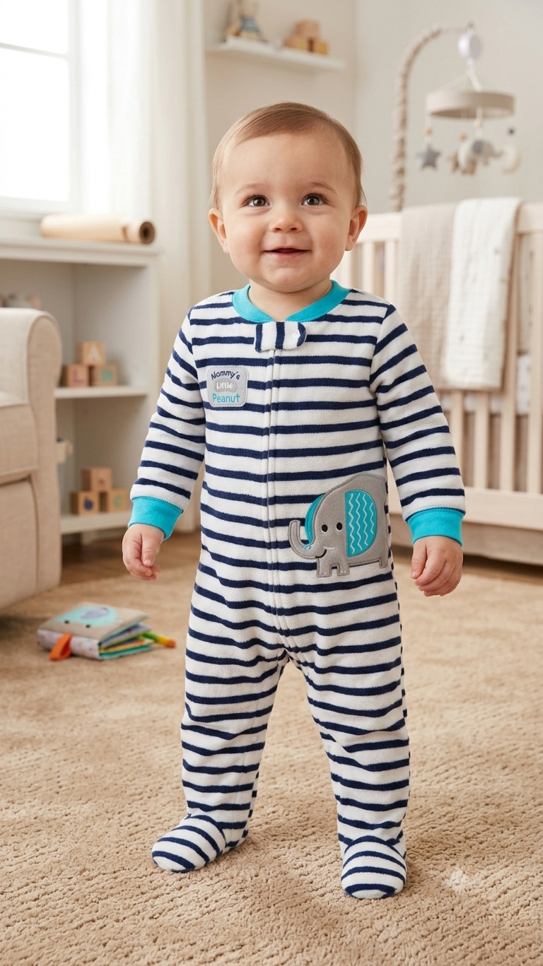 Black white line elephant 🐘 Baby High quality jumpsuit