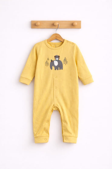 Yellow with elephant  - Baby Jumpsuits High Quality