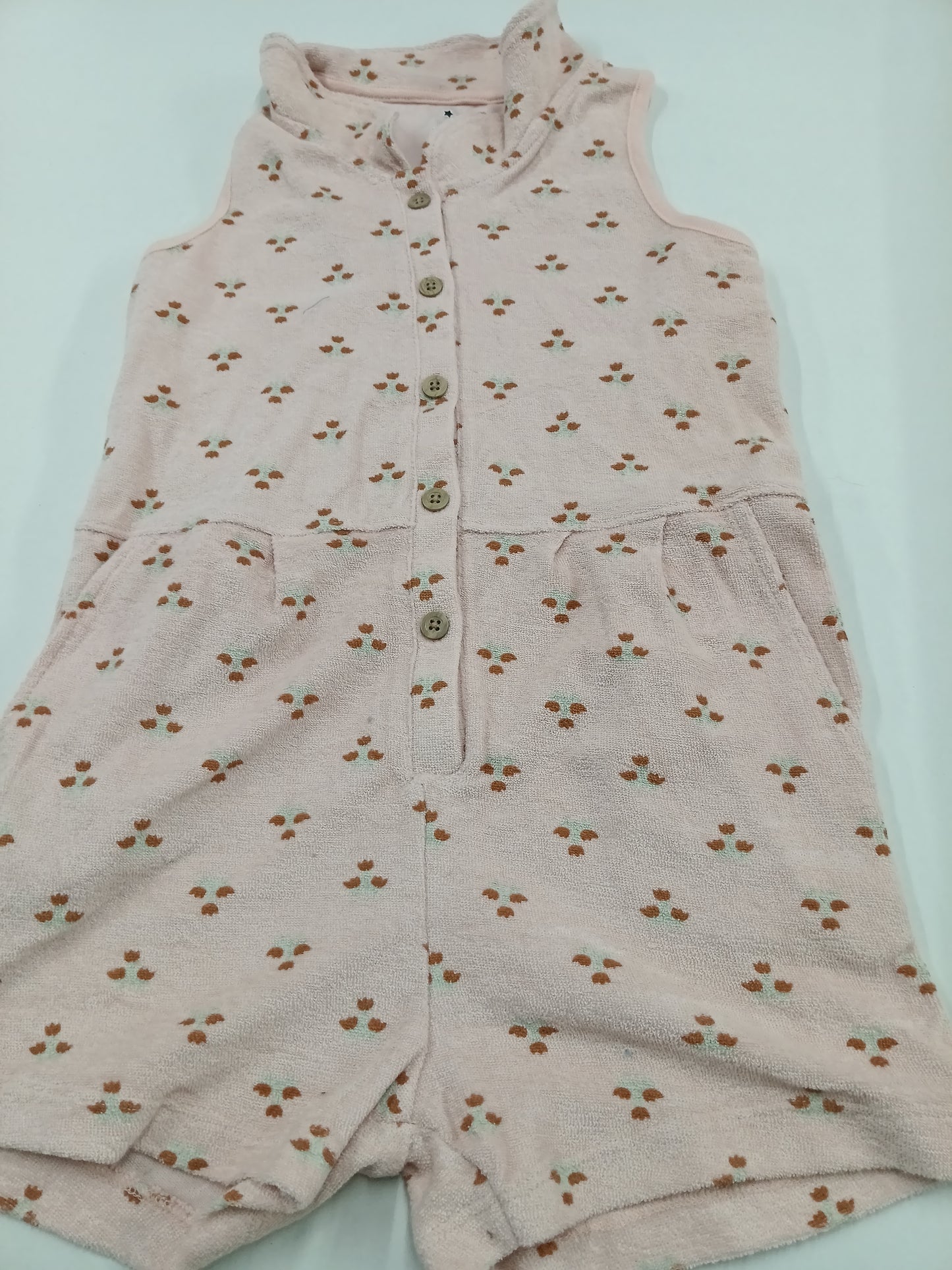 Pink and brown flower High  Quality Baby half Jumpsuits