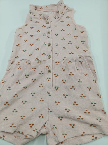 Pink and brown flower High  Quality Baby half Jumpsuits