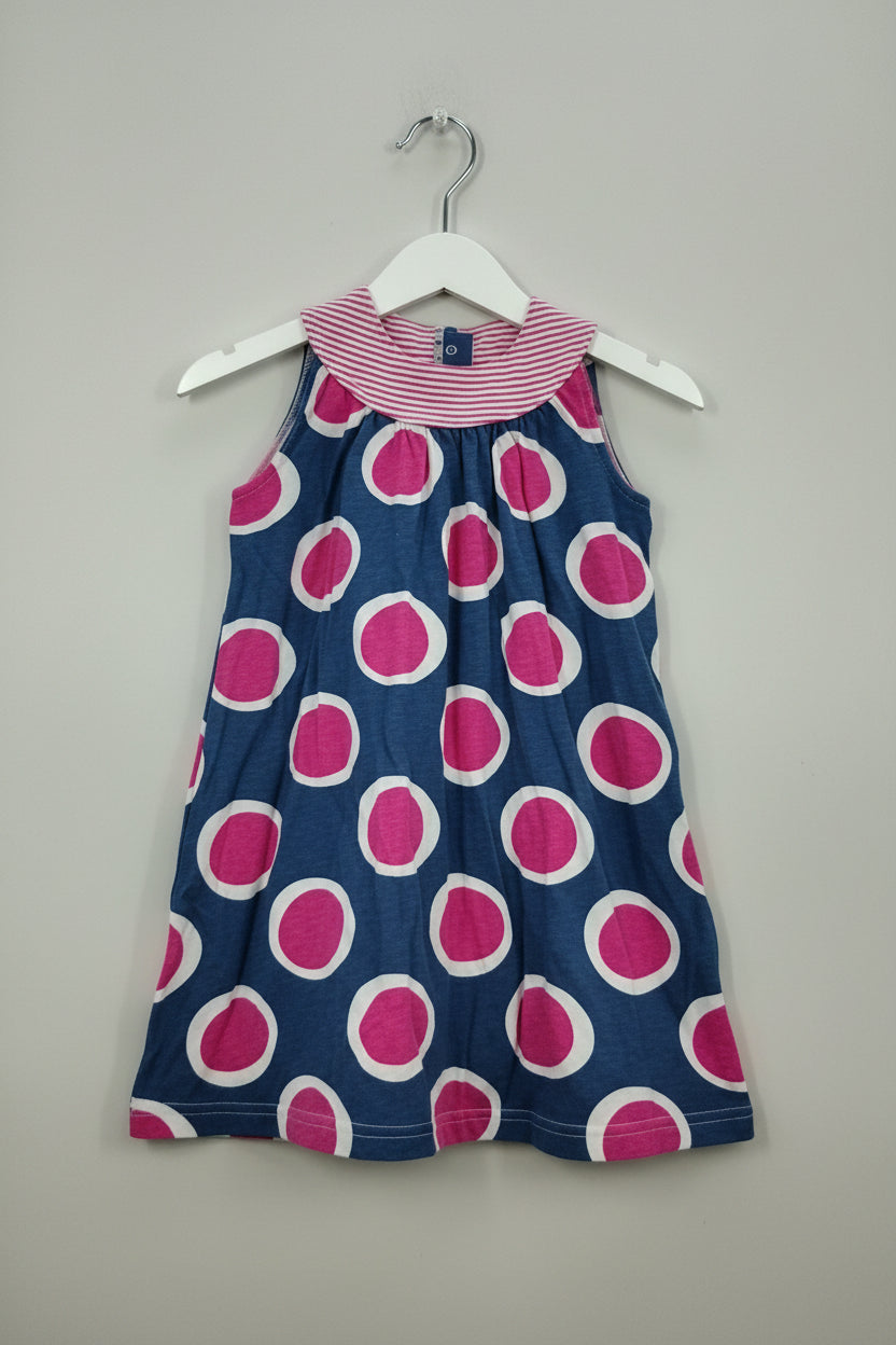 Navy with pink circle- frock