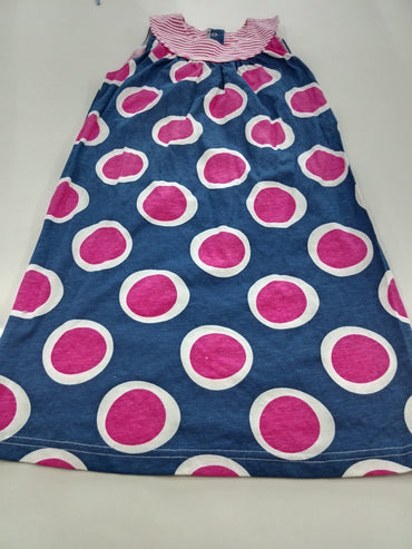 Navy with pink circle- frock