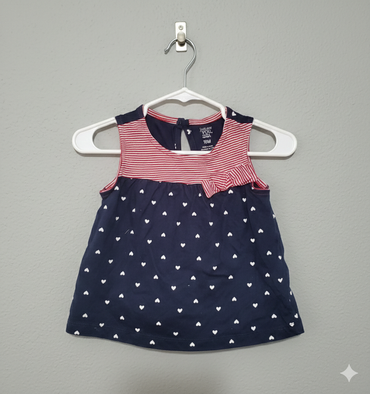 Navy small heart-Baby top