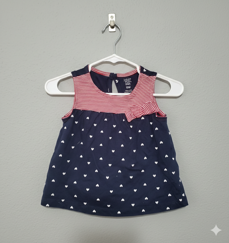 Navy small heart-Baby top