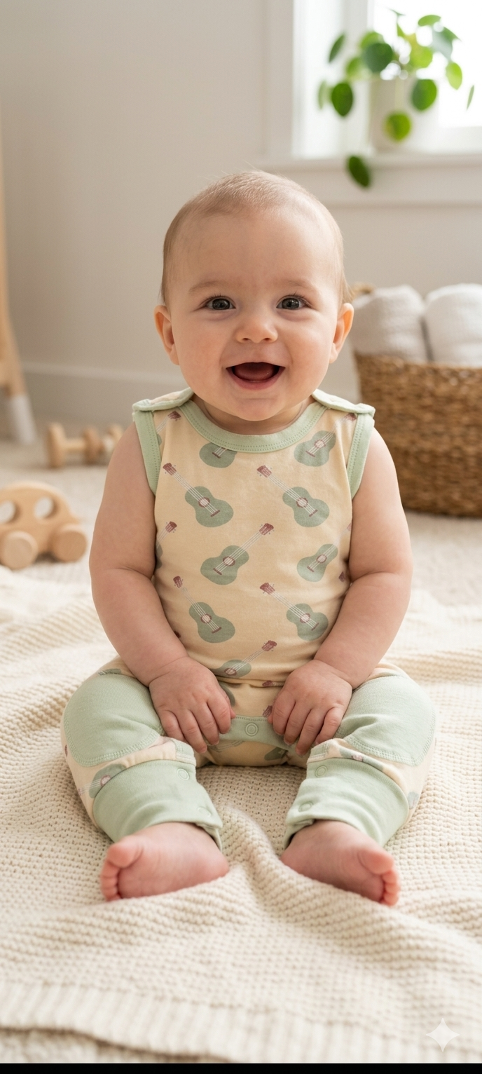 Sleeveless guitar -high Quality Baby Jumpsuit
