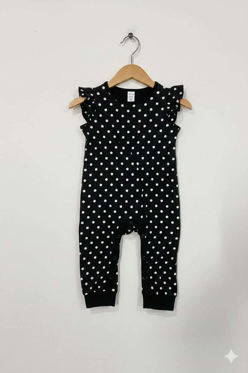 Black with white dot - high quality baby Jumpsuit