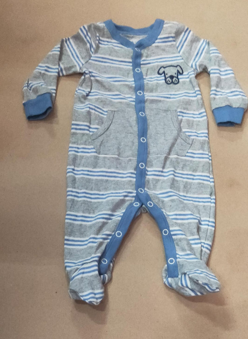 Grey with ink 💙 blue dogii Baby high quality jumpsuit