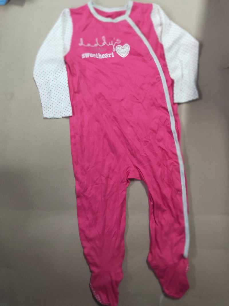 Dark pink daddy's sweet heart Baby high quality jumpsuit