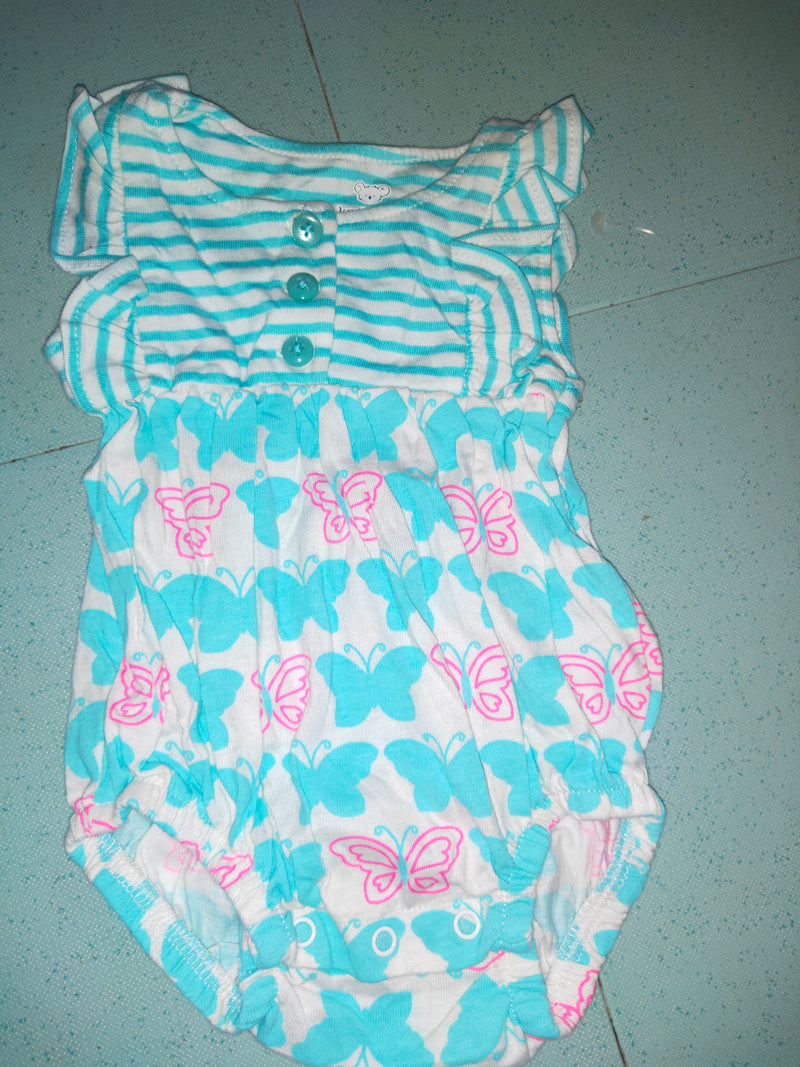 Blue & pink with butterfly 🦋 Romper