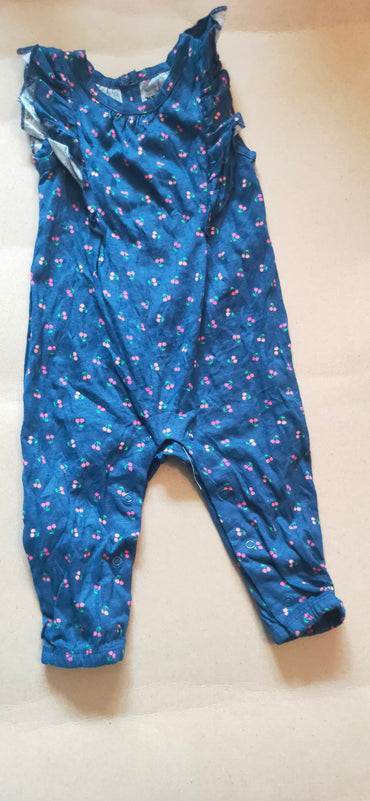 Dark blue floral cherry 🍒 🍒half sleeves Baby High quality jumpsuit