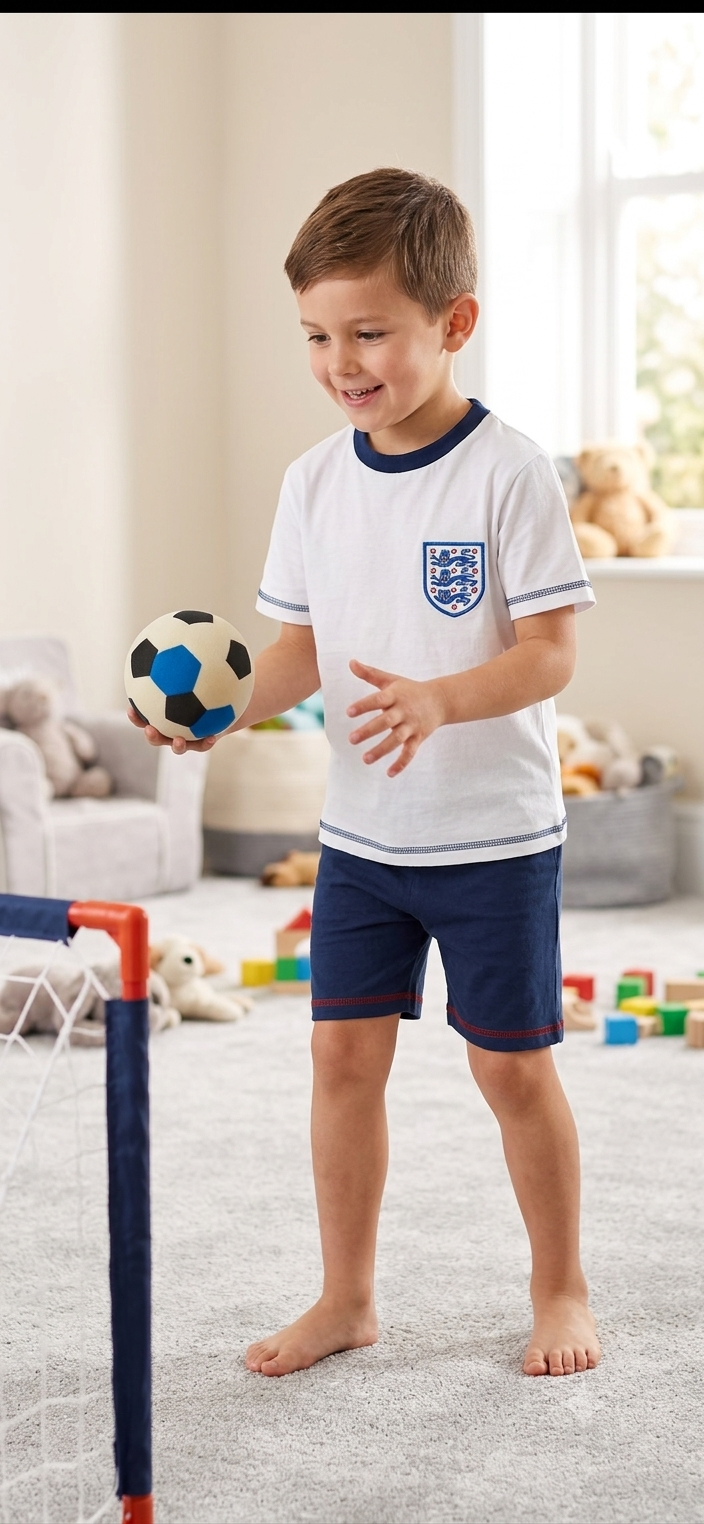 White with navy-Kids Co-Ord Set premium quality