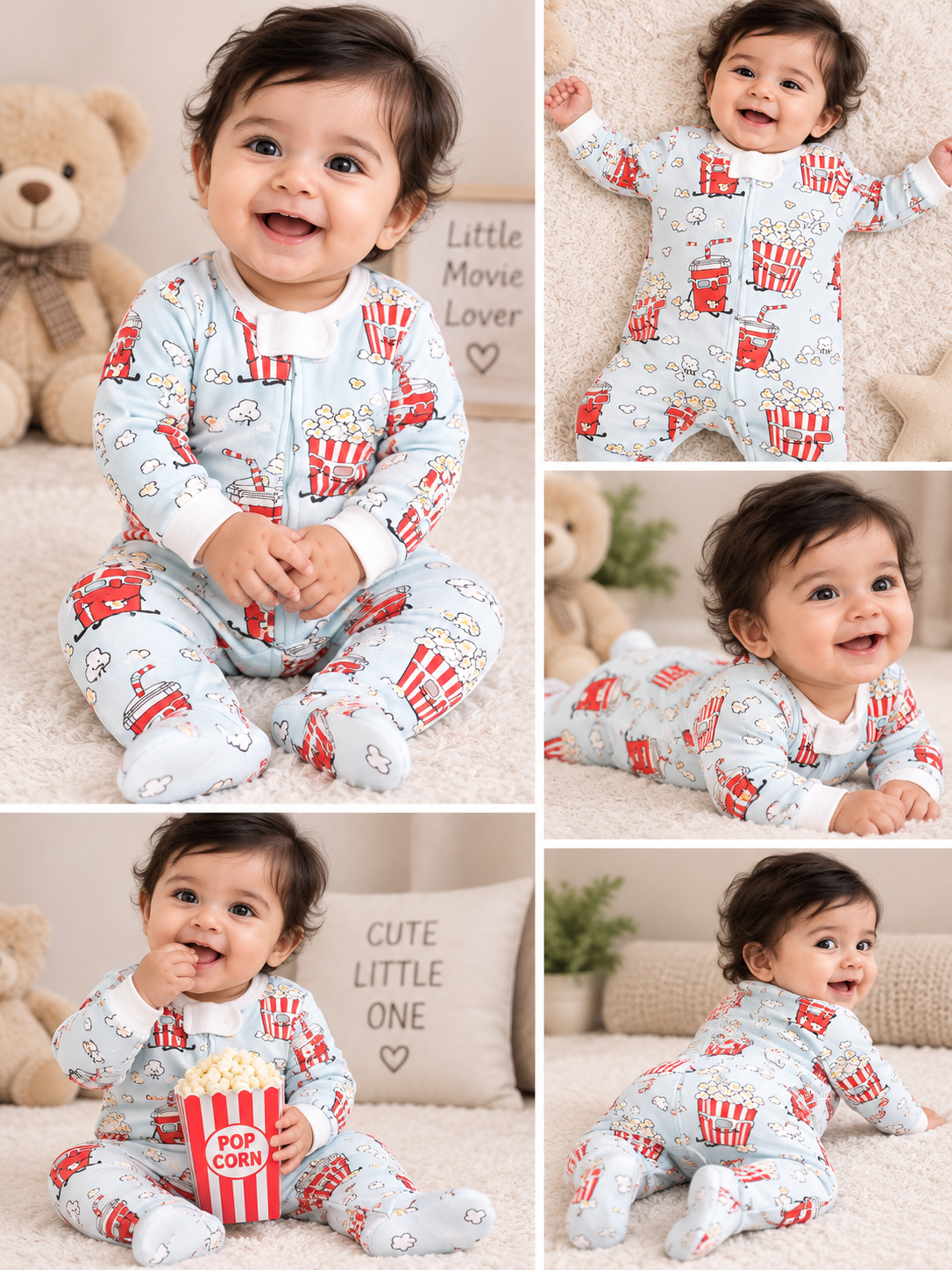 Popcorn Party Cozy Footed Jumsuit