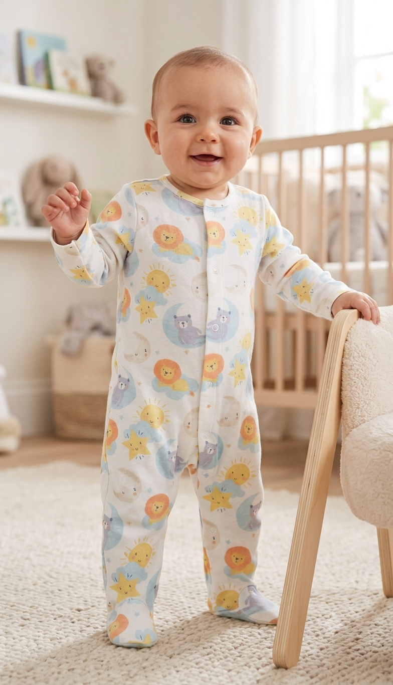White 🌙moon dear bear 🦁 lion with shoe baby high quality jumpsuit