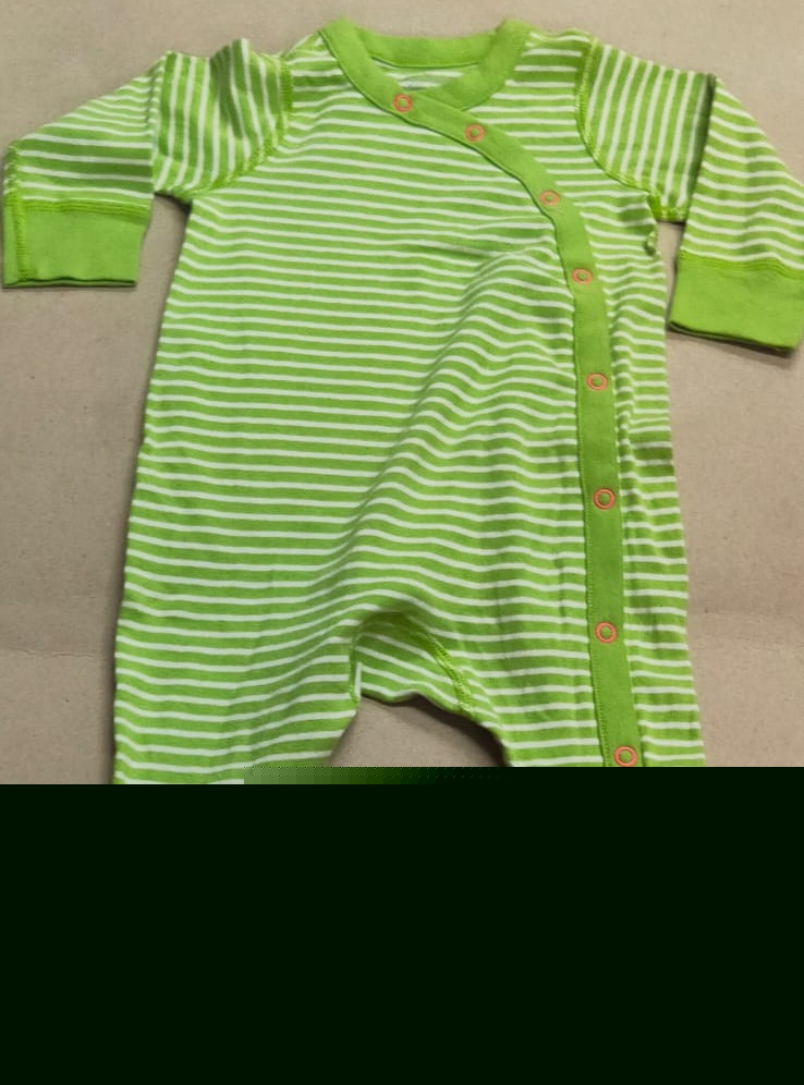 Light 💚 green lines side button -Baby High quality jumpsuit