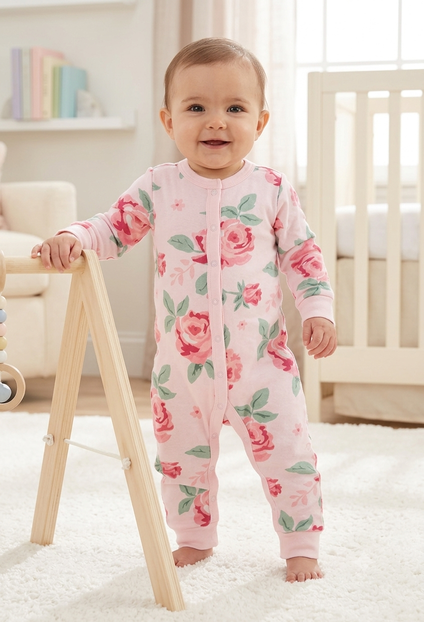 Baby pink rose 🌹 flower Baby High quality jumpsuit