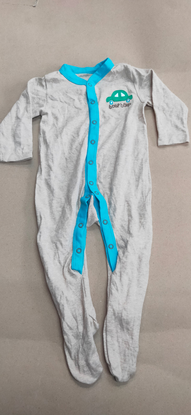 Beep beep green car with shoe (snap button)- Baby high quality jumpsuit