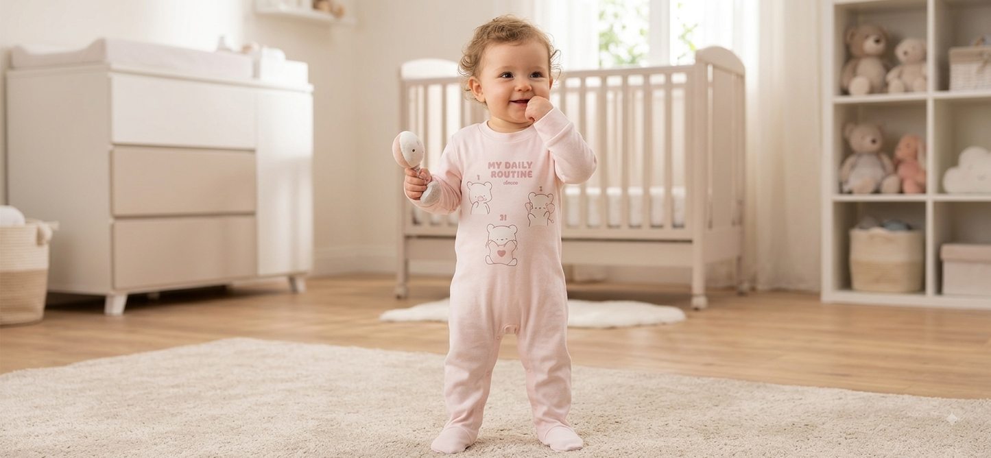 light pink daily routine teddy-Baby High quality jumpsuit