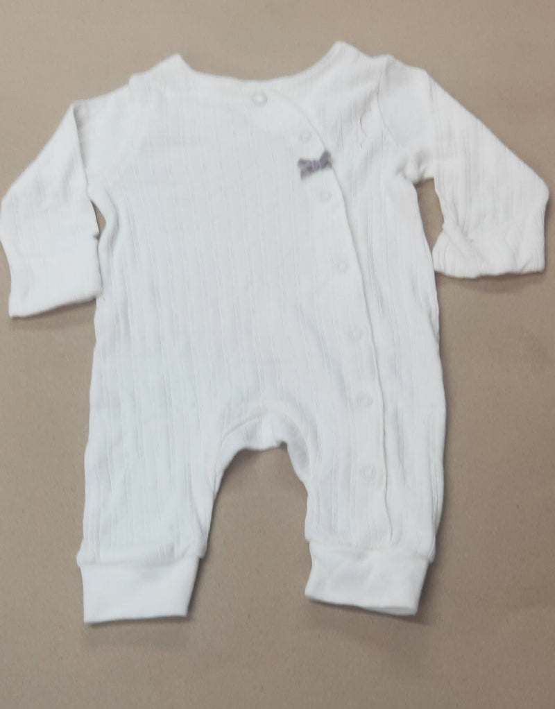Light white side button - full Jumpsuits