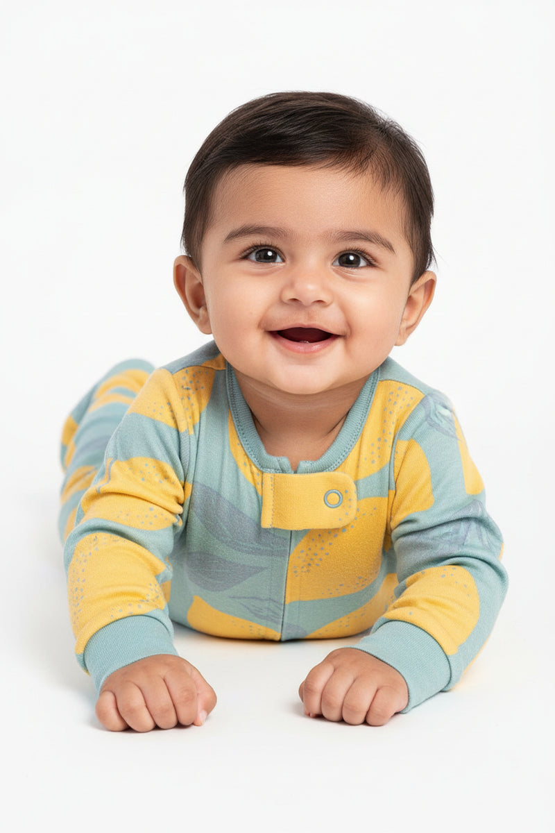 Green with lemon 🍋- High Quality Baby Jumpsuit