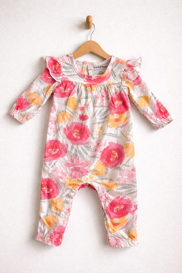 White with pink flowers - Baby Jumpsuits