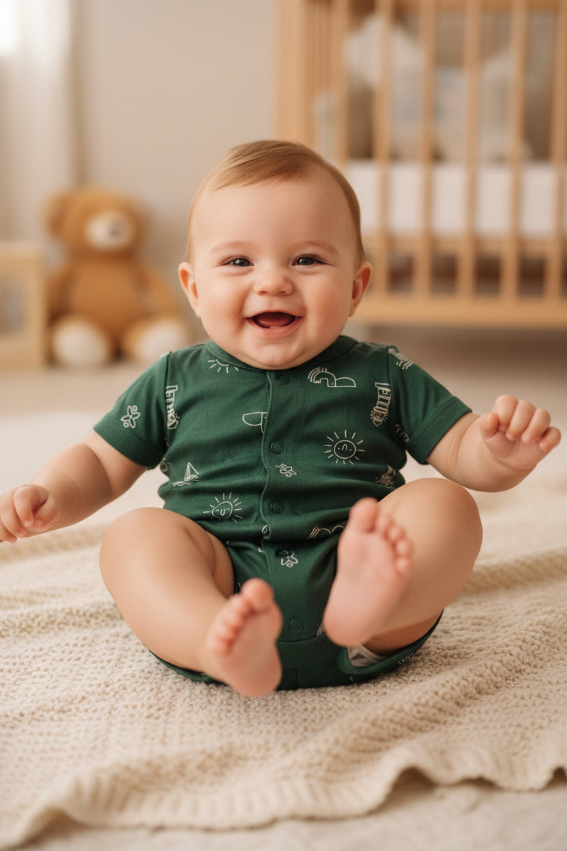 Green -Baby High Quality half Jumpsuits