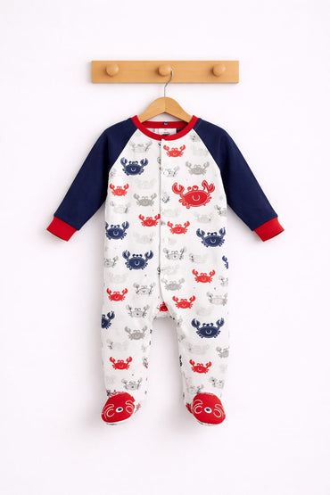Navy blue frag crabs🦀 - Baby Jumpsuits