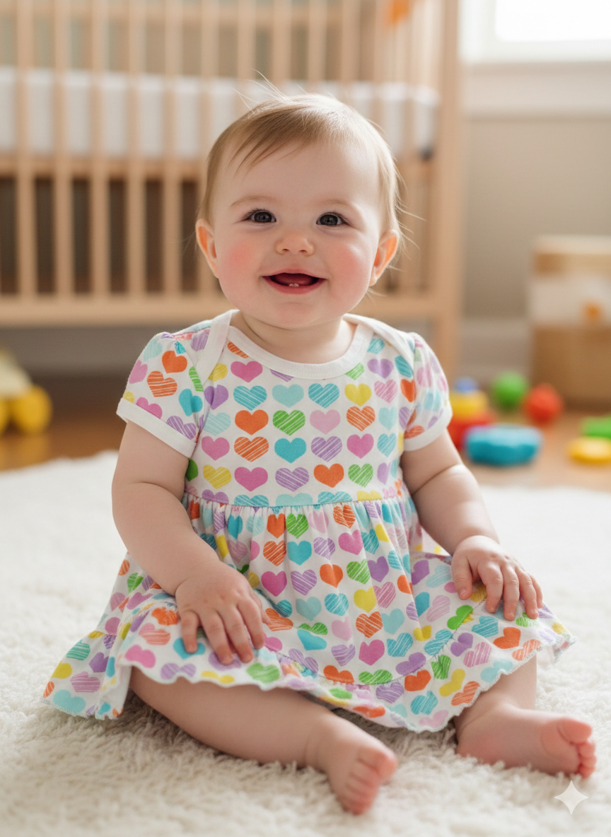Rainbow heart-Half Sleeve top