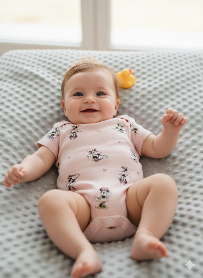 Pink with mickey - Baby Romper