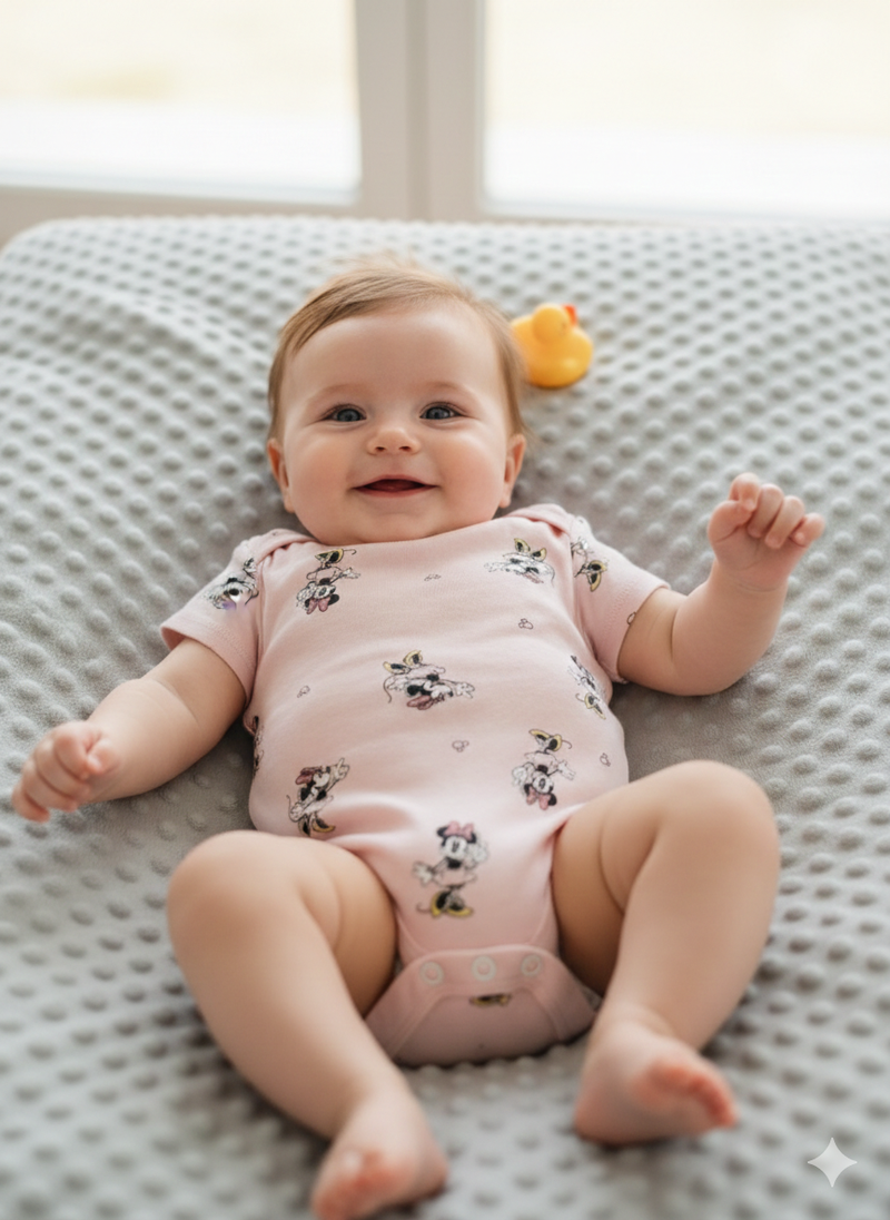 Pink with mickey - Baby Romper
