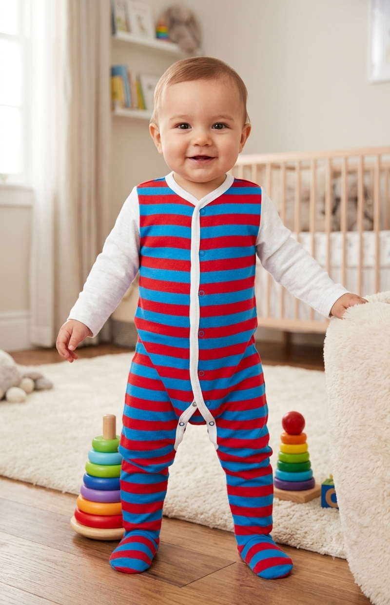 Red blue line with shoe Baby High quality jumpsuit