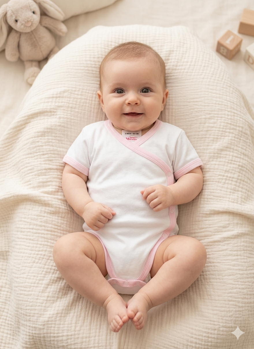 White snap button- Baby Romper