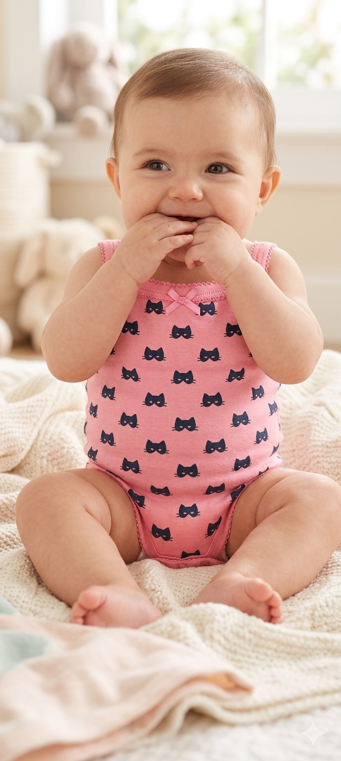 Cat face-Baby Romper