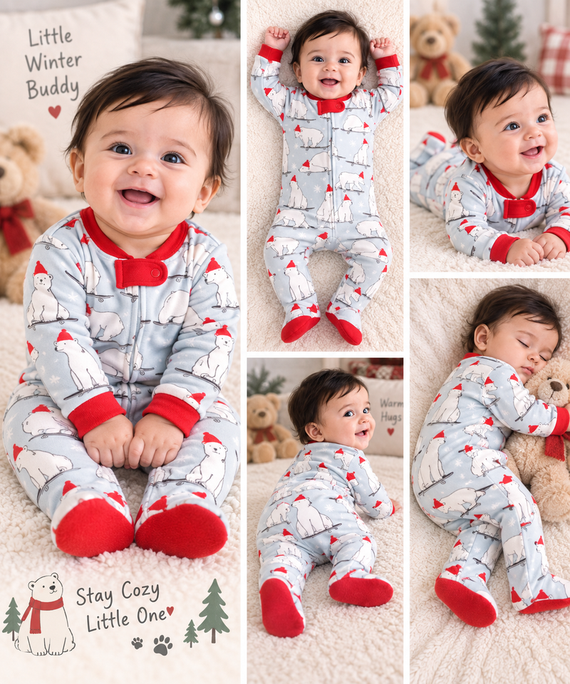 Polar Bear Winter Baby Jumsuit❄️🐻‍❄️