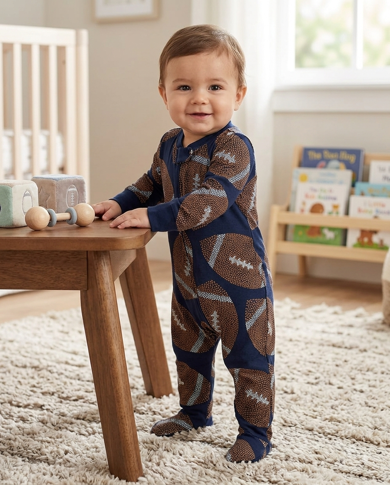 Dark blue brown 🏈 -Baby High quality jumpsuit