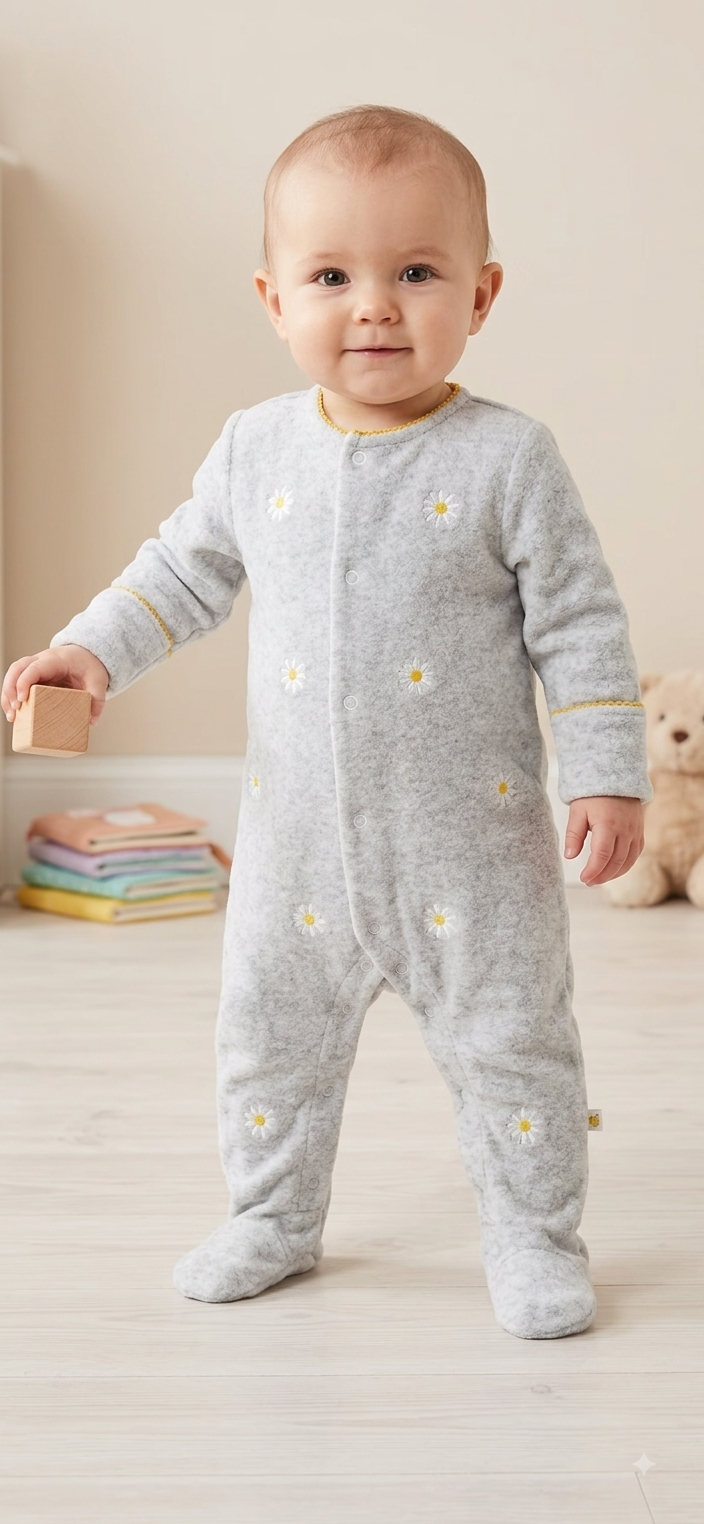 Grey with flowers-full Jumpsuits