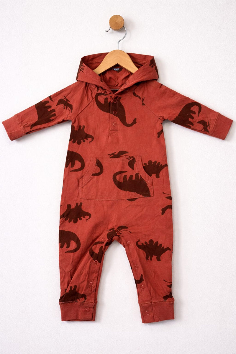 Hoodie -brown-Baby full Jumpsuits
