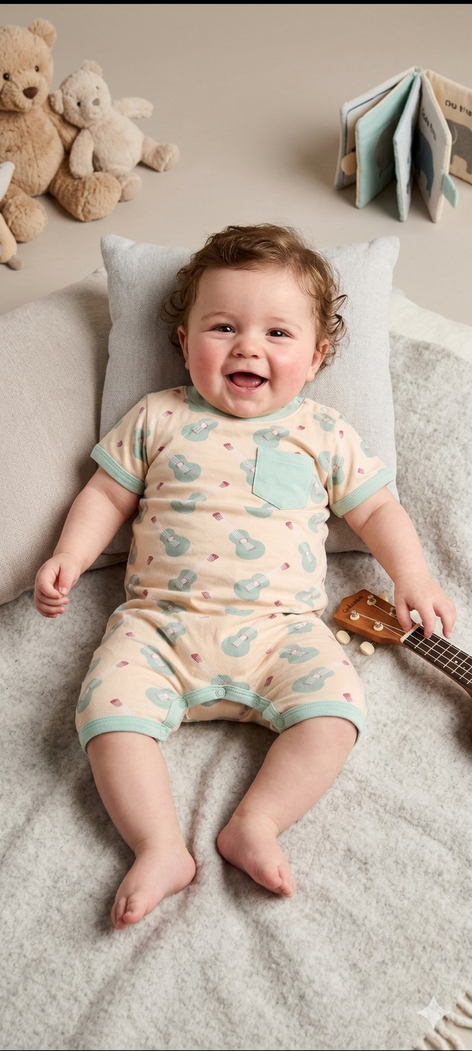 Guittar -baby half Jumpsuit