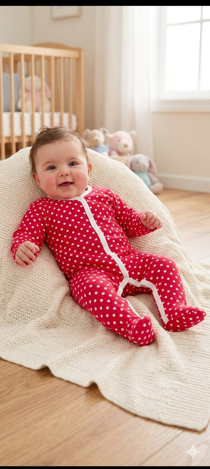 Red with white dot-high Quality Baby Jumpsuit