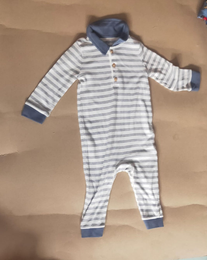white & grey line cloar Baby high quality jumpsuit