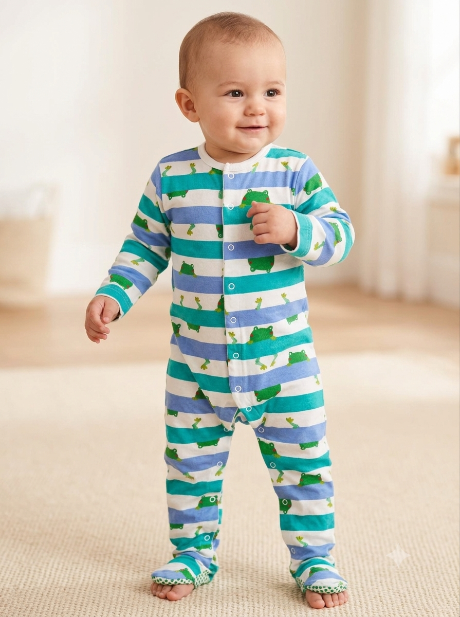 Green frogs 🐸🐸 with shoes (snap button)Baby high quality jumpsuit