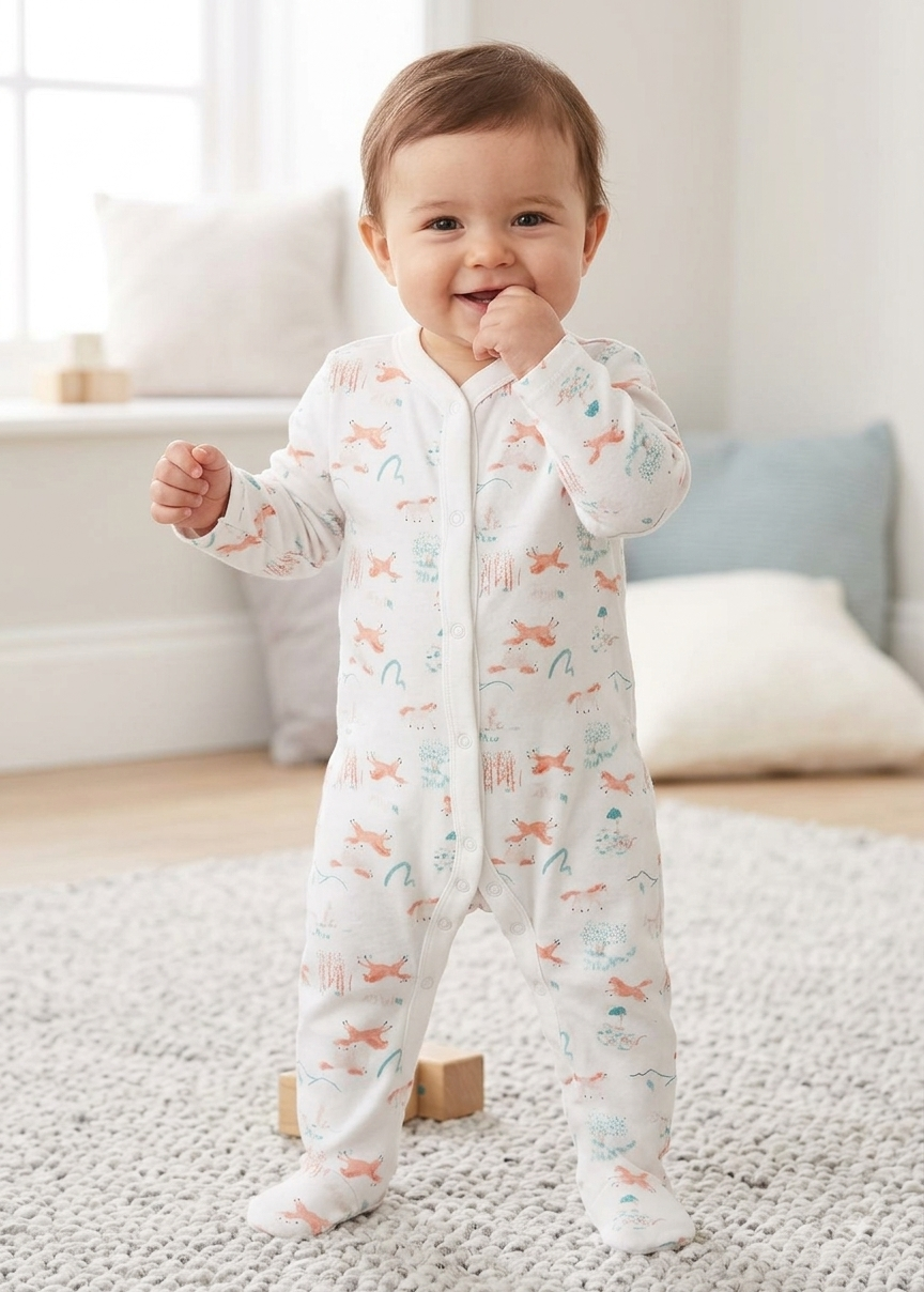 White Horse With shoe Baby High quality jumpsuit
