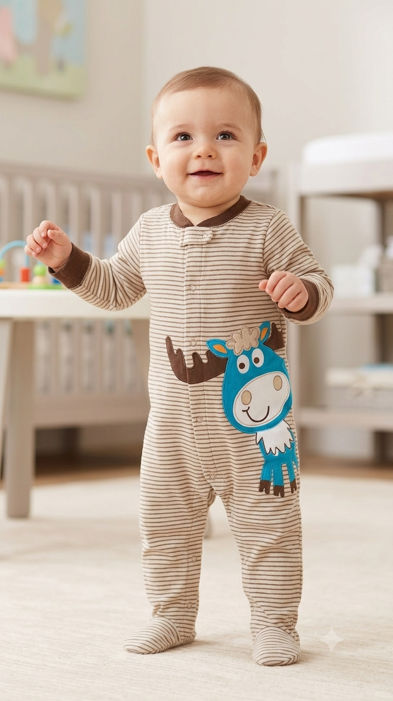 Brown line 🐄 cow with shoe Baby high quality jumpsuit