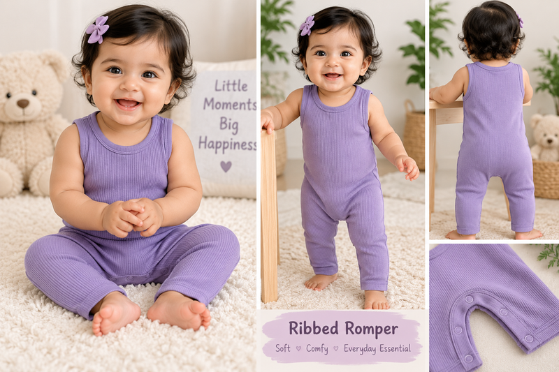 Purple baby half jumpsuit