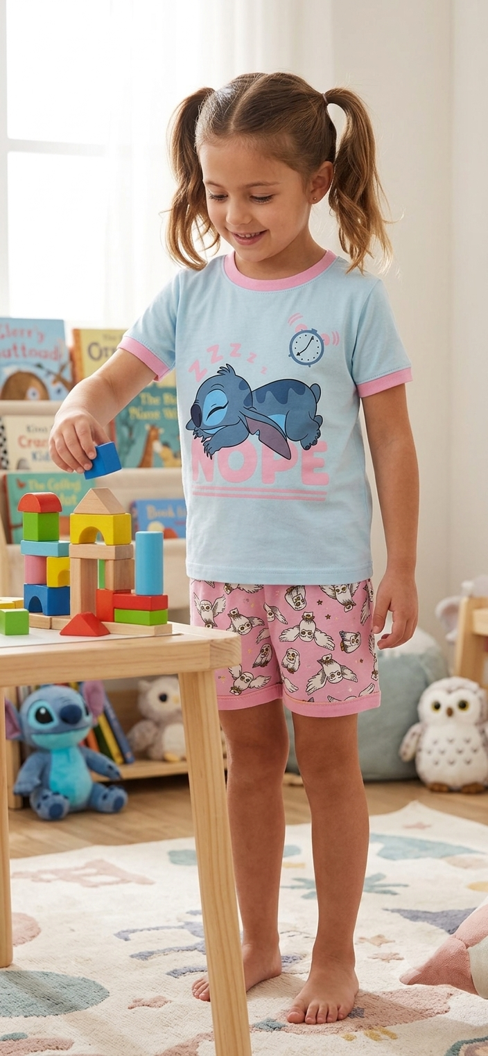 Blue and pink stitch-Kids Co-Ord Set premium quality